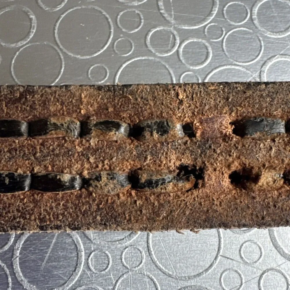 Vintage Distressed Black Leather Braided Belt Snap Interchangeable Western Sz 36